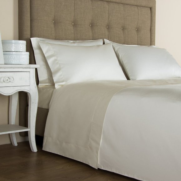 FRETTE LUXURY PERCALE KING DUVET COVER PERCALE IVORY NEW WITH TAGS - Picture 2 of 3